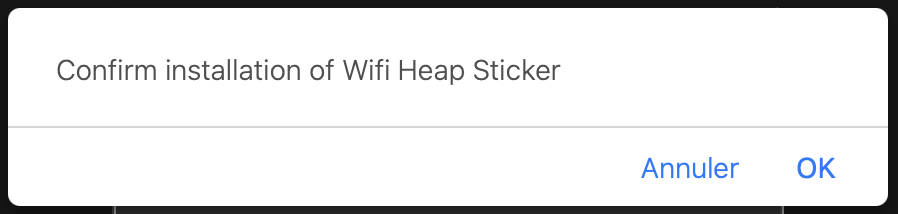 Extension Manager confirm installation