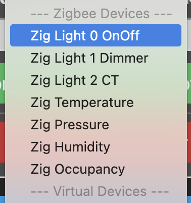 Matter Zigbee types